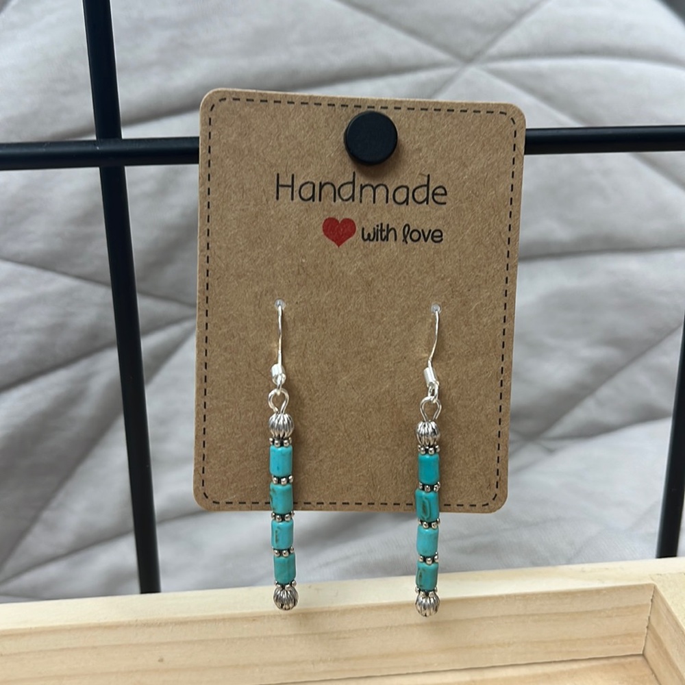 Handmade Turquoise Beaded Earrings